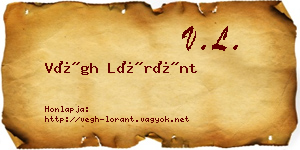 Végh Lóránt névjegykártya